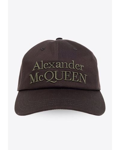 Alexander McQueen Logo Embroidered Baseball Cap - Brown