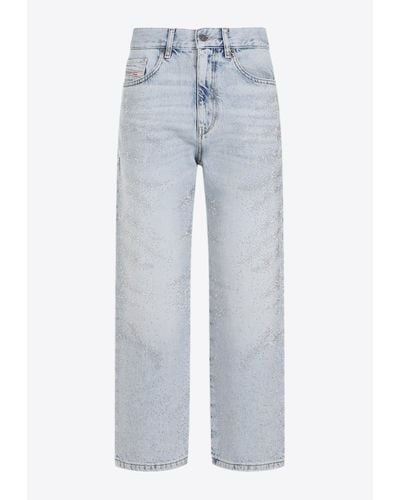 DIESEL D-Air Crystal Embellished Boyfriend Jeans - Blue