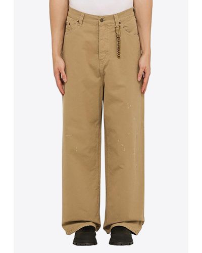 DARKPARK Ray Paint-Effect Chino Trousers - Natural