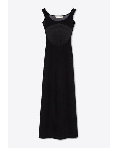 Saint Laurent Fine Knit Maxi Dress - Black