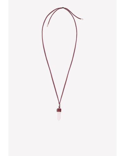 Chloé Mini Jemma Leather Cord Necklace - Purple