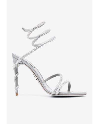 Rene Caovilla Margot 105 Crystal-Embellished Sandals - White