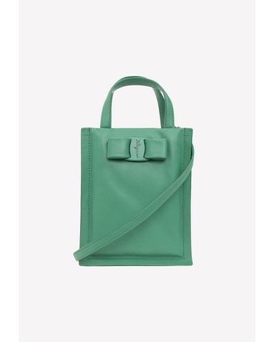 Ferragamo Mini Viva Top Handle Bag - Green