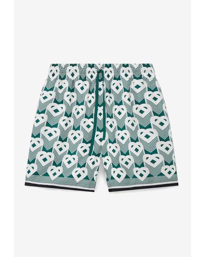 Casablancabrand Heart Monogram Swim Shorts - Green
