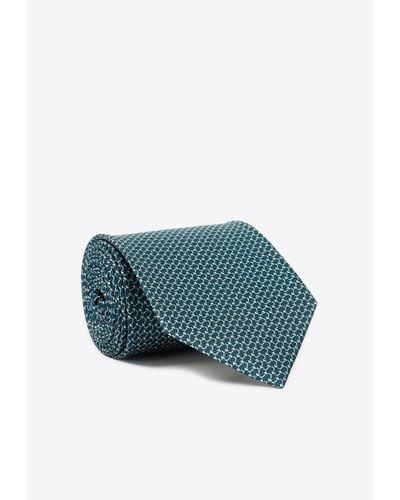 Brioni Patterned Silk Tie - Blue