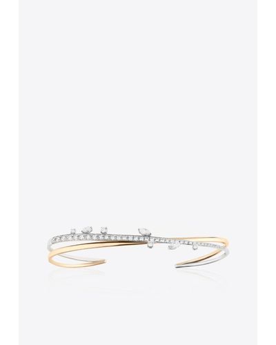 YEPREM Silhouette Rays Diamond Bracelet And Ring - Metallic