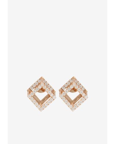 Djihan Cube Mirage Diamond Earrings - White