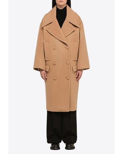 Margaux Lonnberg Oversized Double-Breasted Wool Coat - Natural