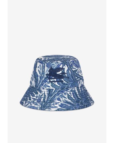 Etro Paisley Print Bucket Hat - Blue