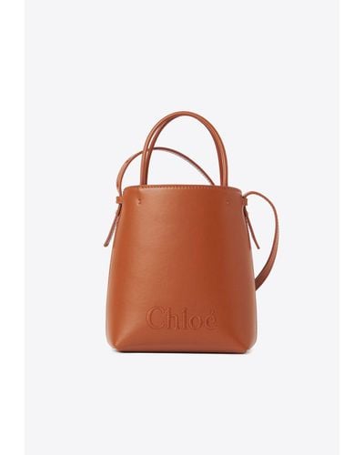 Chloé Micro Sense Shoulder Bag - Orange