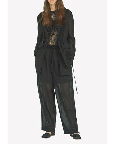 Rito Structure See-Through Straight Pants - Black