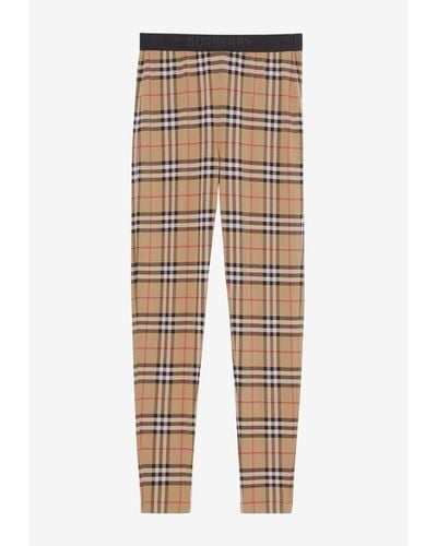 Burberry Vintage Checked Leggings - Natural