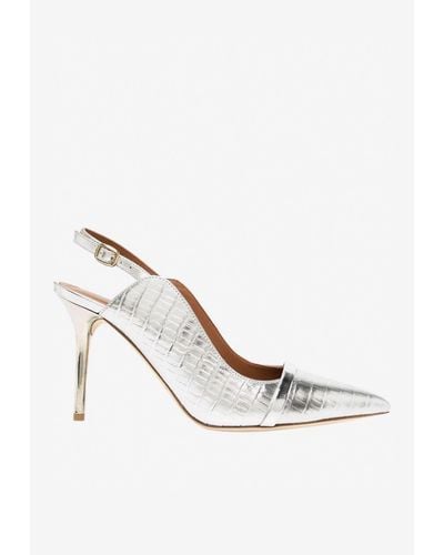 Malone Souliers Marion 85 Metallic Slingback Court Shoes