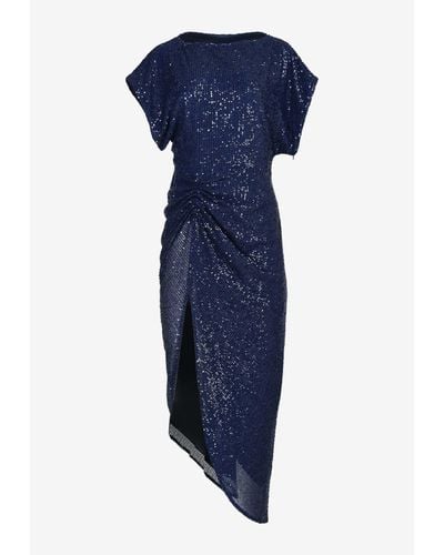In the mood for love Bercot Sequined Midi Dress - Blue