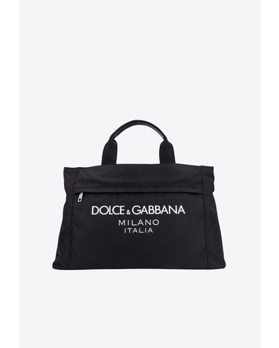 Dolce & Gabbana Logo Print Holdall Bag - Blue