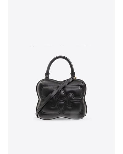 Ganni Small Butterfly Leather Crossbody Bag - Black