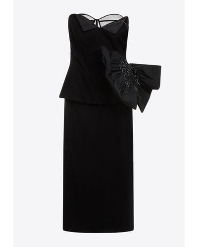 Maison Margiela Décortiqué Strapless Midi Dress - Black