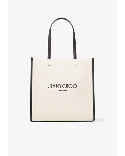 Jimmy Choo Medium Logo Tote Bag - Natural