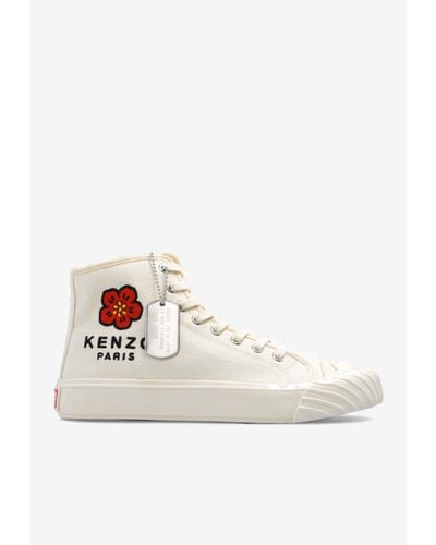 KENZO School High-Top Sneakers - Natural