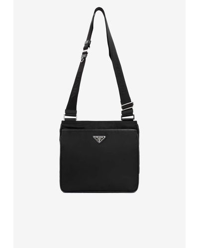 Prada Re-Nylon And Saffiano Shoulder Bag - Black