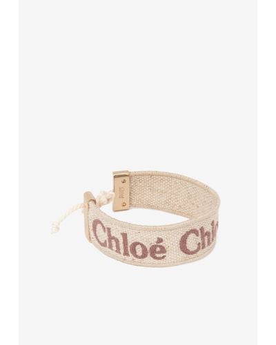 Chloé Bracelet With Logo, - Natural