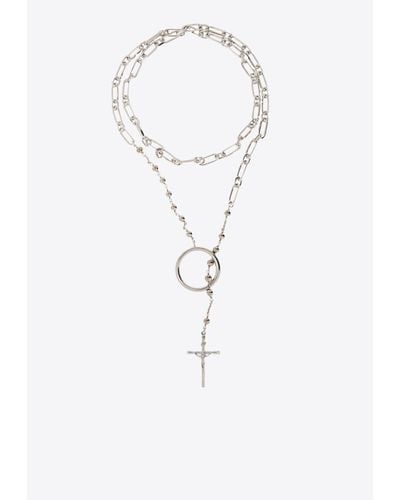Dolce & Gabbana Rosary Motif Necklace - White