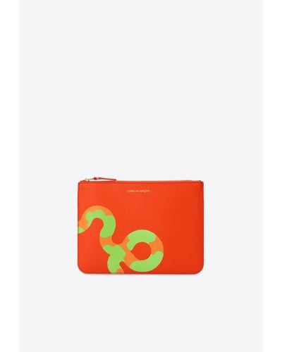 Comme des Garçons Ruby Eyes Leather Pouch - White