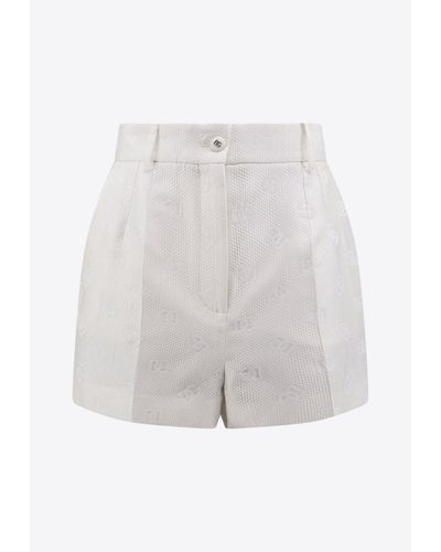 Dolce & Gabbana Logo Jacquard Mini Shorts - White
