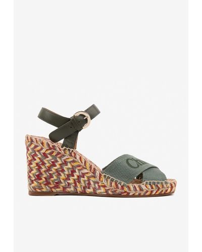 Chloé Piia 80 Wedge Sandals - Multicolor