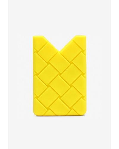 Bottega Veneta Intrecciato Rubber Cardholder - Yellow