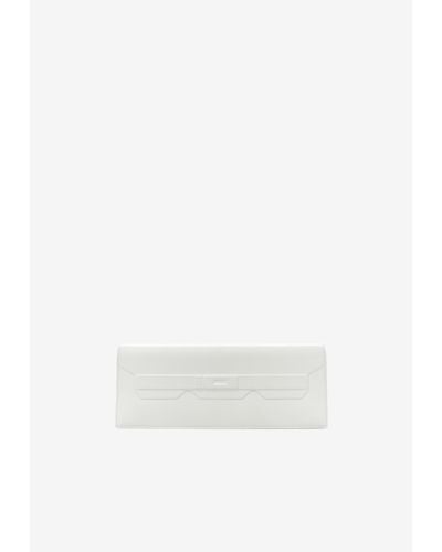 Hermès Birkin Shadow Clutch 29 In White Swift Leather