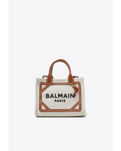 Balmain Mini B-Army Top Handle Bag - Natural