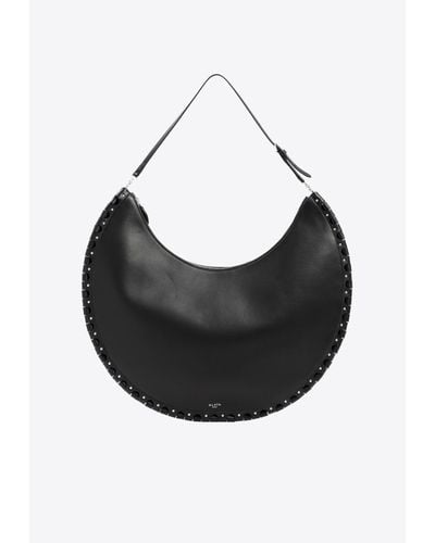 Alaïa Large Half-moon Shoulder Bag In Lamb Leather - Black