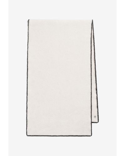 Totême Embroidered Wool And Cashmere Scarf - White