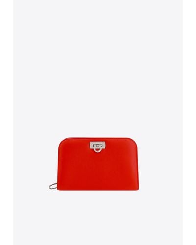 Ferragamo Mini Diana Clutch Bag - Red