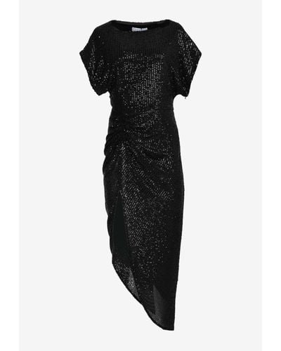 In the mood for love Bercot Sequined Midi Dress - Black