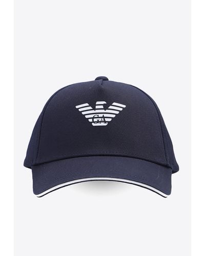 Emporio Armani Logo Print Baseball Cap - Blue