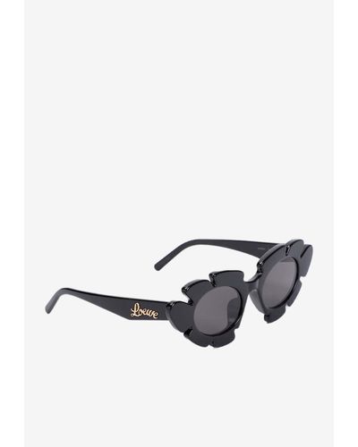 Loewe X Paula'S Ibiza Cat-Eye Flower Sunglasses - White