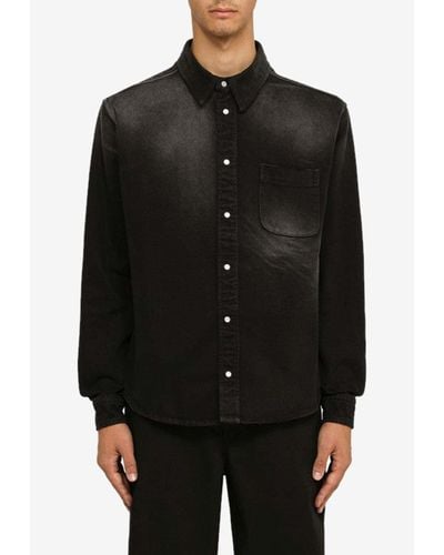Marni Faded-Effect Denim Shirt - Black