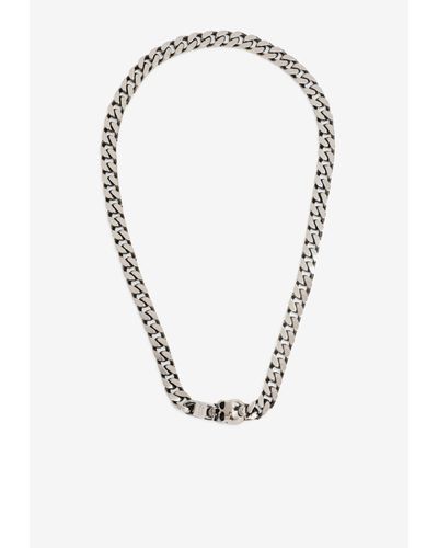 Alexander McQueen Skull Chain Necklace - Blue