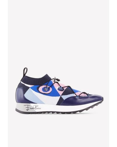 Emilio Pucci Occhi Jacquard Sneakers - Blue