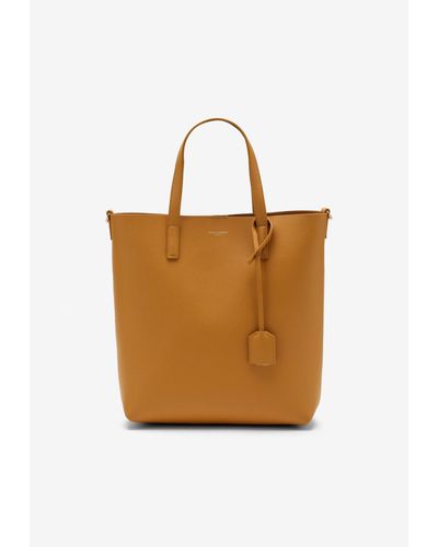 Saint Laurent Small Toy Shopping Tote Bag In Calf Leather - Brown