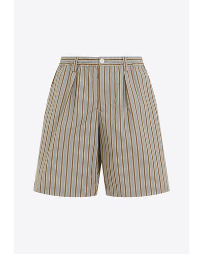 Marni Striped Bermuda Shorts - White