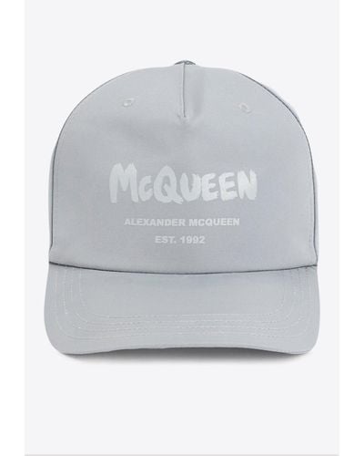 Alexander McQueen Logo Print Baseball Cap - Grey