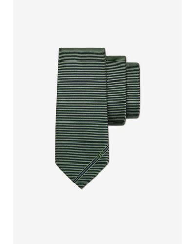 Ferragamo Singapore Jacquard Silk Tie - Green