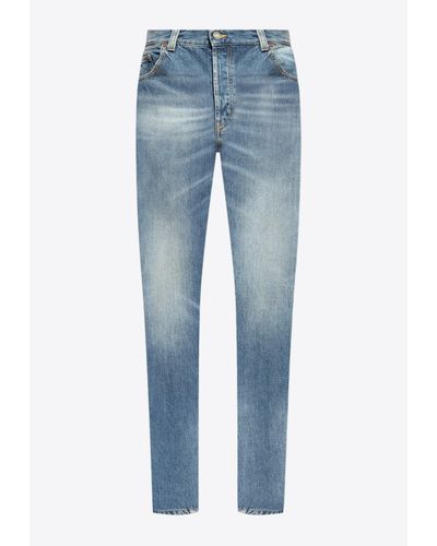 Saint Laurent Tapered Legs Jeans - Blue