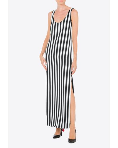 Moschino Archive Stripes Maxi Dress - White