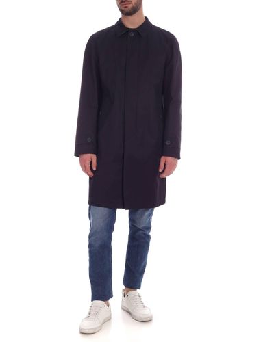 Herno Rain Collection Trench Coat in Blue for Men - Lyst