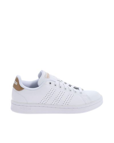 adidas advantage ladies trainers white & gold