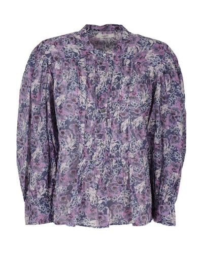 Étoile Isabel Marant Adigra Cotton Blouse in Purple - Lyst